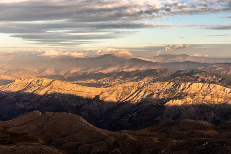 View from the peak of Mount Nemrut, Turkeyの写真素材