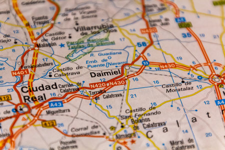 Daimiel, Castileâ€“La Mancha, Spain on a road map