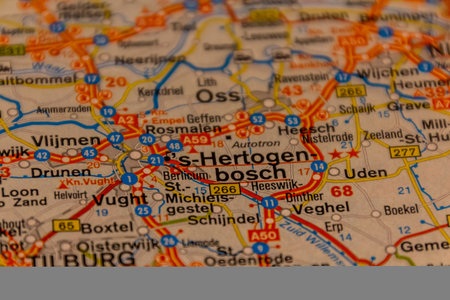 s-Hertogenbosch, Netherlands on a road map.の写真素材