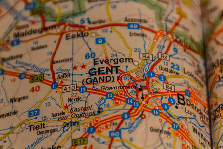 Gent on a road mapの写真素材