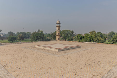 Rooftop terrace of the Tomb of Jahangir in Lahore, Pakistanの写真素材