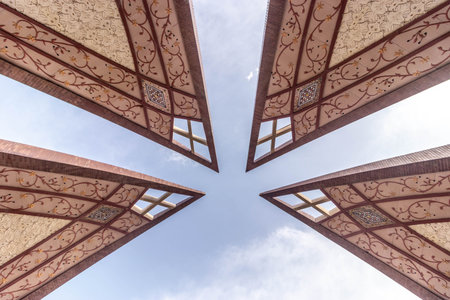 Detail of Pakistan Monument in Islamabad, Pakistanの写真素材