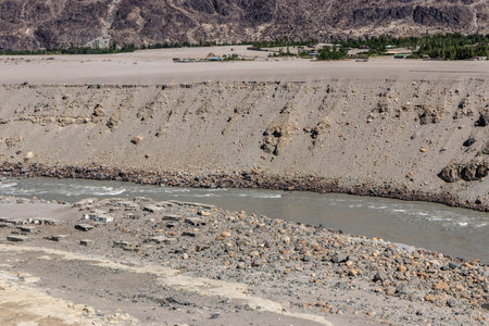 Indus river valley near Chilas, Pakistanの写真素材