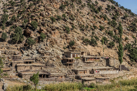 Rural houses of Babusar village, Pakistanの写真素材