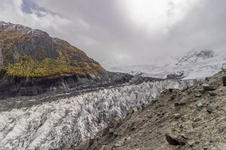 Minapin glacier, Gilgit-Baltistan region in Pakistanの写真素材