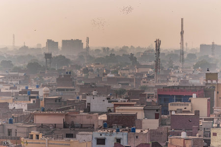 Skyline of central Multan, Punjab province, Pakistanの写真素材
