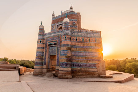 Tomb of Baha'al-Halim in Uch Sharif, Punjab province, Pakistanの写真素材
