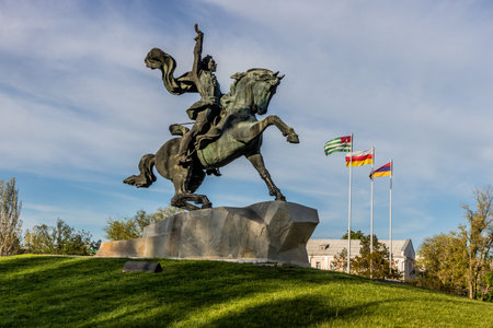 TIRASPOL, TRANSNISTRIA - MAY 3, 2023: Suvorov monument in Tiraspol, capital of Transnistria