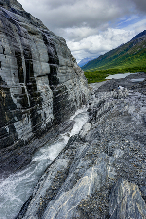 Ice Cave at Worthington Glacier in Alaska United States of Ameriの写真素材