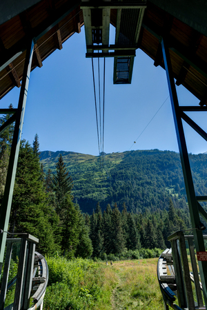 View towards anf from Mount Alyeska in Alaska United States of Aの写真素材