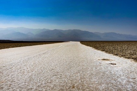 Badwater Salt Flats in Death Valley National Park California Nevadaの写真素材