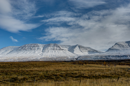 Winter in the mountains. Christmas landscape on a sunny morning.の写真素材