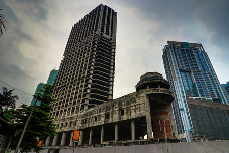 Old emty abandoned building in Kuala Lumpur, Malaysiaのeditorial素材