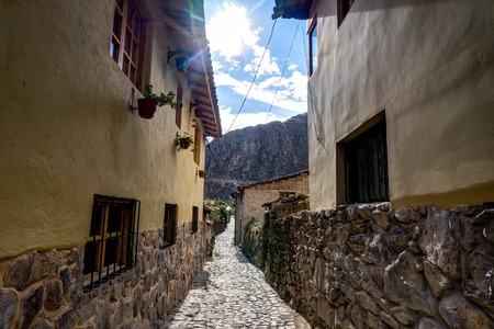 Small Alley in Ollantaytambo Peruの写真素材