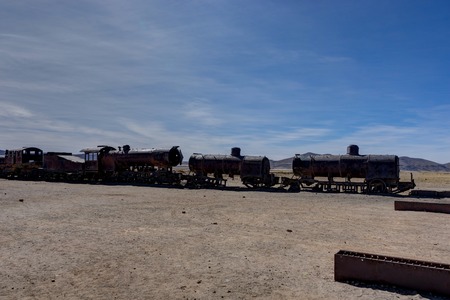 Rusty abandoned Train in Cemetery Uyuniの写真素材