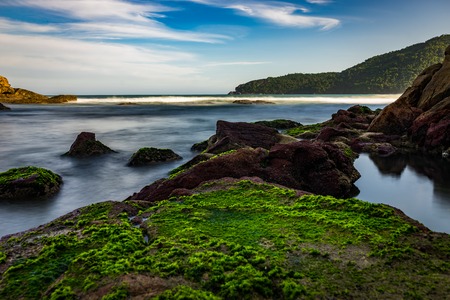 Long Exposure Beach Pedra da Praia do Meio Trindade, Paraty Rioの写真素材
