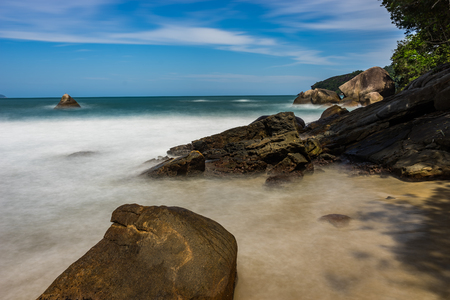 Long Exposure Beach Pedra da Praia do Meio Trindade, Paraty Rioの写真素材