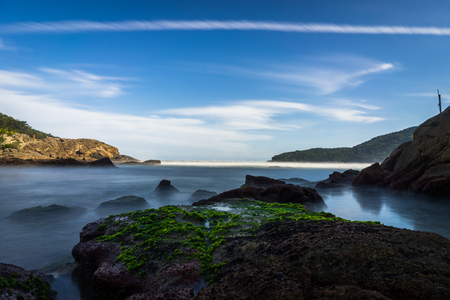 Long Exposure Beach Pedra da Praia do Meio Trindade, Paraty Rioの写真素材