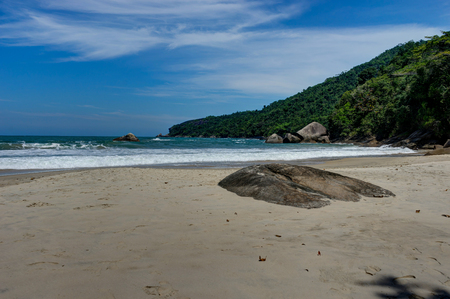 Beach Pedra da Praia do Meio Trindade, Paraty Rio de Janeiro Braの写真素材