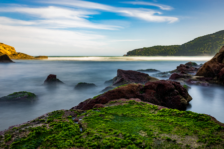 Long Exposure Beach Pedra da Praia do Meio Trindade, Paraty Rioの写真素材