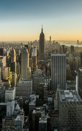 New York Skyline Manhatten Cityscape Empire State Buildingの写真素材