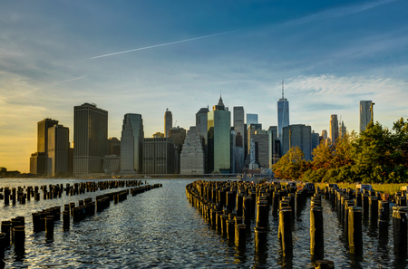 New York Skyline Cityscape Manhatten World Trade Center Freedomの写真素材