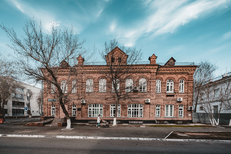 Old historic colonial building in AStana Kazakhstanの写真素材