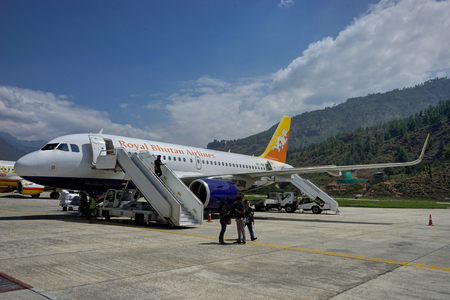 Airport in Timphu, Bhutanのeditorial素材
