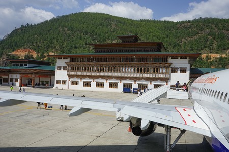 Airport in Timphu, Bhutanのeditorial素材