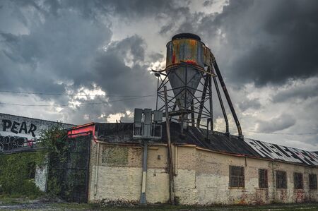 Detroit, Michigan, United States - March 09 2018 : View of Temple Street with Temple Hotel in Brush Park and Midtown in Detroit in Michigan, USA. Detroit is the largest and most populous city in the U.S. state of Michigan, the largest United States city oのeditorial素材