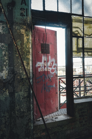 Detroit, Michigan, United States - October 18 2018: View of the abandoned Fisher Body Plant in...