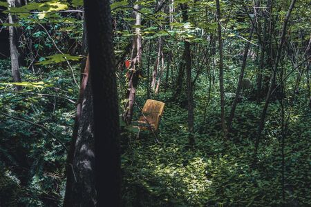 Detroit, Michigan, May 18, 2018: Interior view of abandoned and damaged George Ferris School in Detroit. Like other schools in Highland Park, Ferris went into a decline in enrollment numbers that it never recovered from, and closed in the late 90s. There のeditorial素材