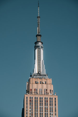 The New York landmark, the Empire State Building, attracts many millions of visitors every year. Its located in Midtown Manhattan - NYC. Photographed on April 22, 2023, New York Manhattan.のeditorial素材