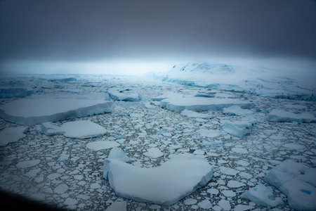 A floating iceberg in the antarctic peninsula, antarctica and arctic greenland. Global warming and...