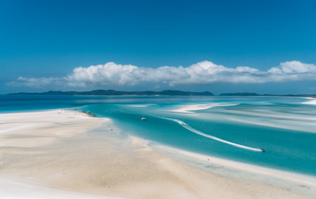 Whitehaven beach lagoon at national park queensland australia tropical coral sea.の写真素材