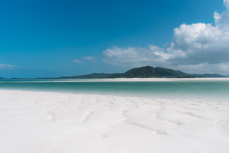 Whitehaven beach lagoon at national park queensland australia tropical coral sea.の写真素材