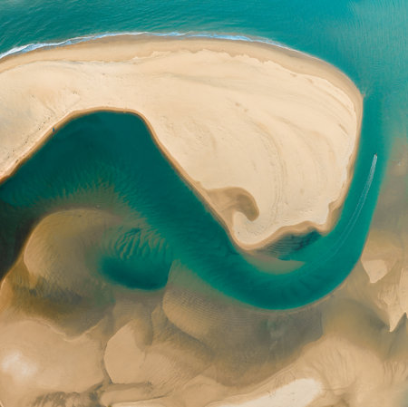Aerial Drone view of Noosa River, Byron Gold Coast Sunshine Coast, Australia.の写真素材