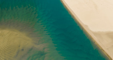 Aerial Drone view of Noosa River, Byron Gold Coast Sunshine Coast, Australia.の写真素材
