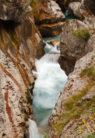 Beautiful view of canyon inside the Triglav National Park, Slovenia.の写真素材