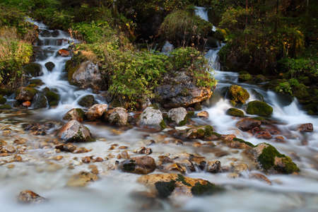 Beautiful view of a mountain stream inside the Triglav National Park, Slovenia