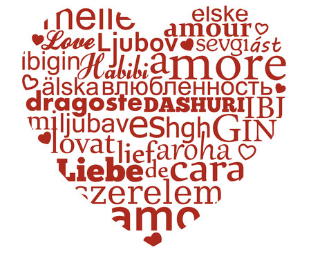 Love Heart Vector Typographic Designのイラスト素材