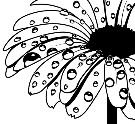 handmade wet gerbera vector designのイラスト素材