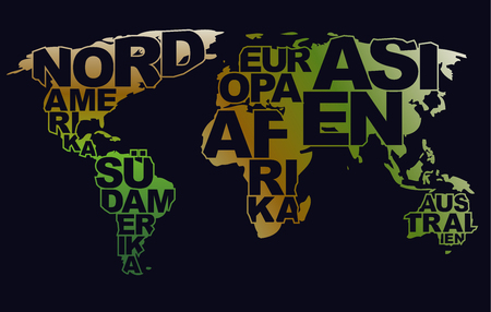 typographic worldmap vector designのイラスト素材