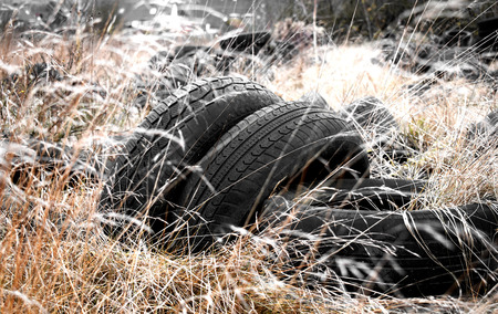 old tiresの写真素材