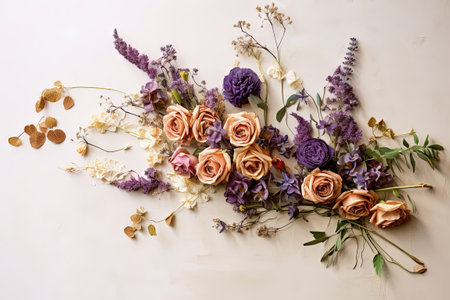 flower arrangement on the wallの素材