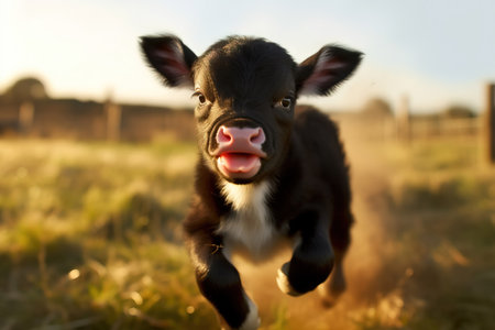 black calf runningの素材