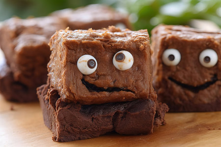 weed brownies with crazy face eyesの素材