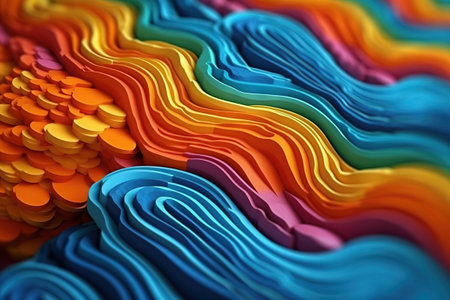 3d abstract vibrant gradient colors and soft swirling shapes. realistic rendering, high quality texture, smooth reflections, 8k resolutionの素材