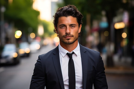 handsome businessman wearing a suitの素材