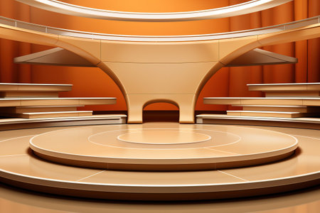 open modern studio podium or platform product template mockupの素材